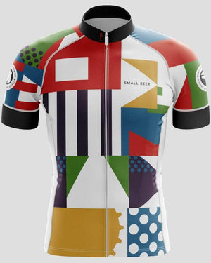 Front view of Small Beer x Paria cycling jersey for men