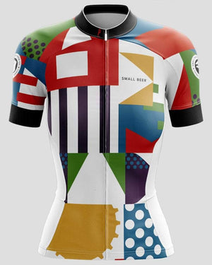 Front view of Small Beer x Paria cycling jersey for women